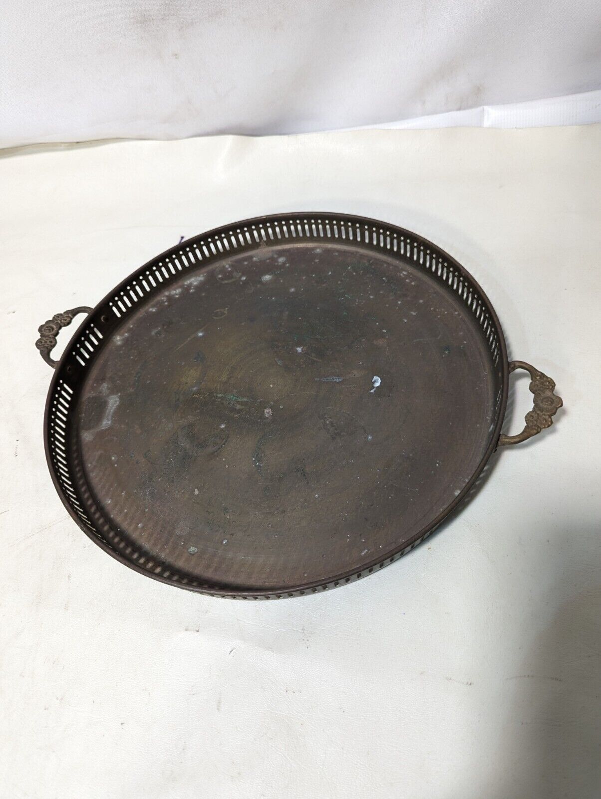 Vintage 13" Brass Serving Platter