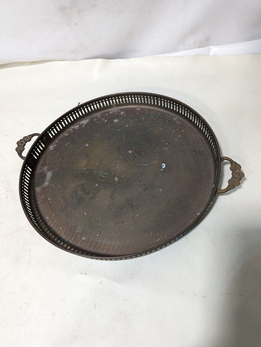 Vintage 13" Brass Serving Platter