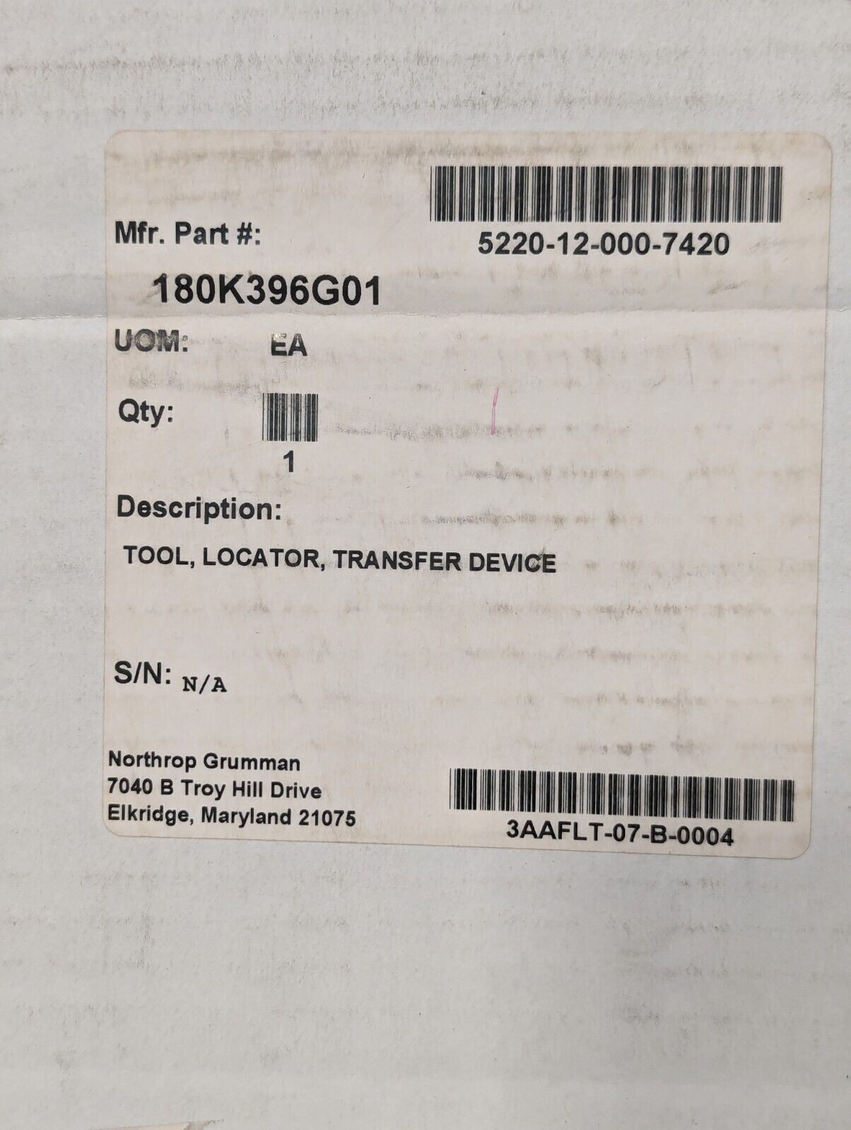 5220-12-000-7420 180K396G01 Transfer Device Locator Tool - Free Shipping