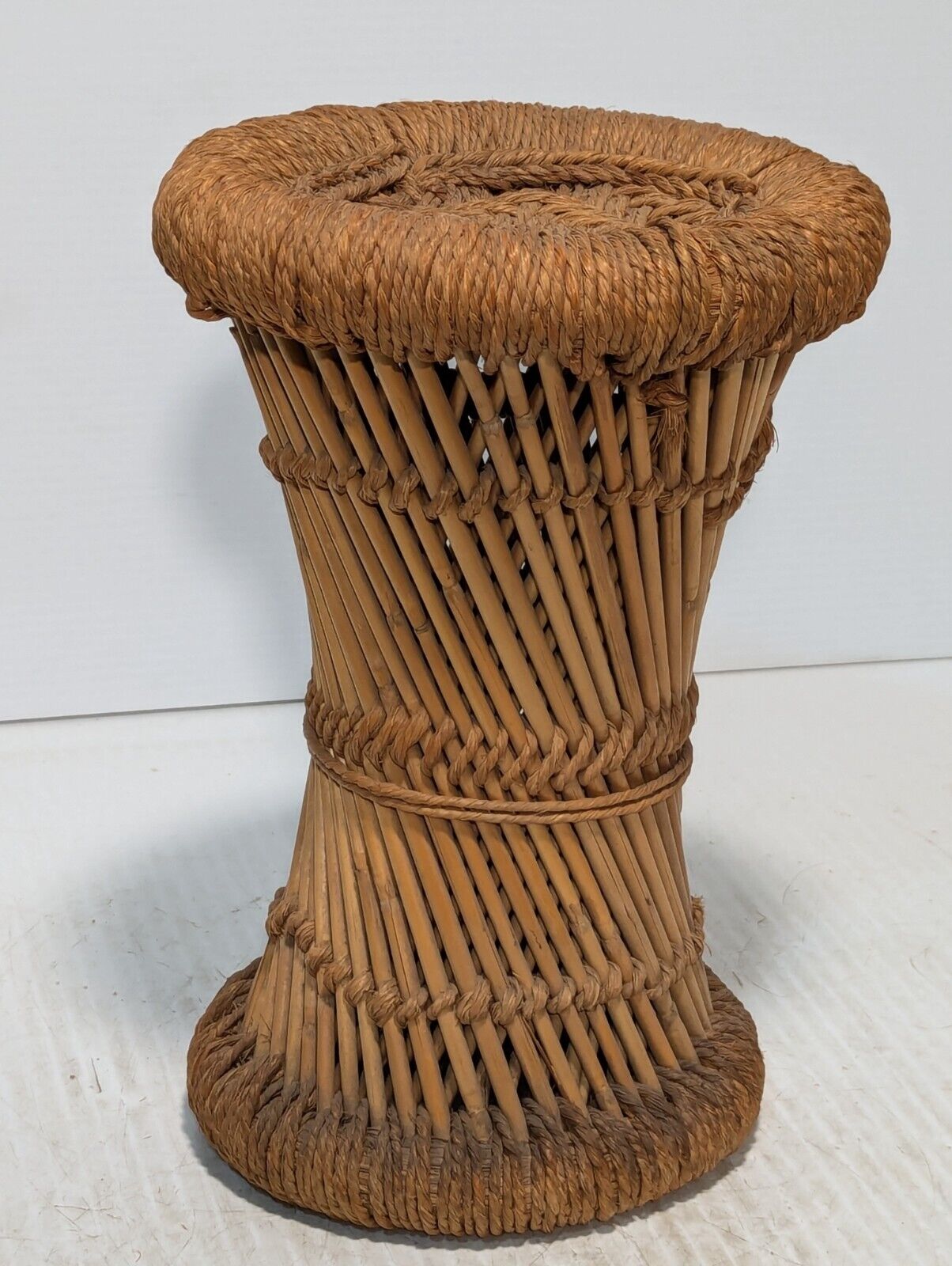 Wicker Hand Woven Vase Style Basket, Light Brown, 13(H) X 8(W)IN - Free Shipping