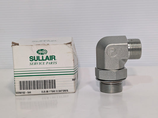 Sullair 02250152-544 Elbow Replacement Part 90, 1" SAE x 3/4" ORFS