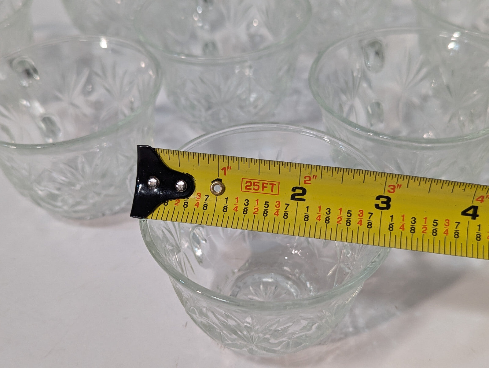 Vintage 14 Piece Crystal Clear Glass Star Scallop Party Punch Bowl Ladel Cup Set