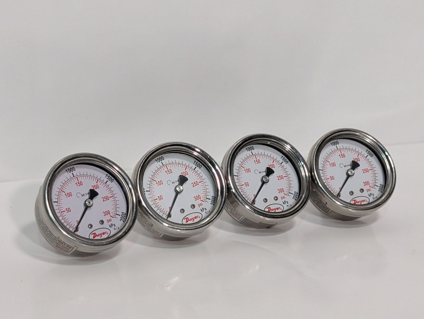 [4] Dwyer SGD-D0842N 2.5" Stainless Steel Industrial Pressure Gage Gauge 300PSI