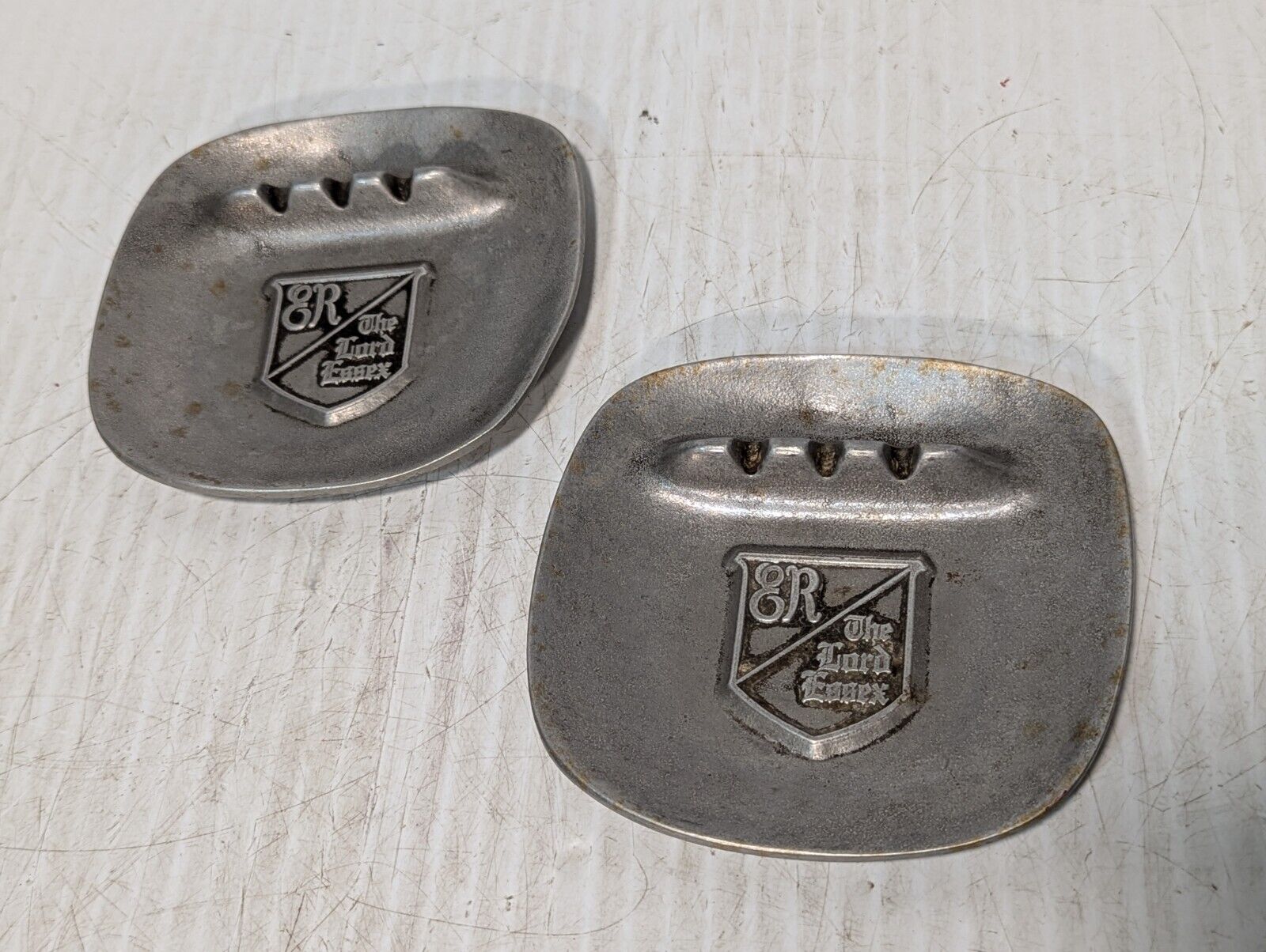 Lot of 2 The Lord Essex Promotional Metal Ashtrays - Free Shipping