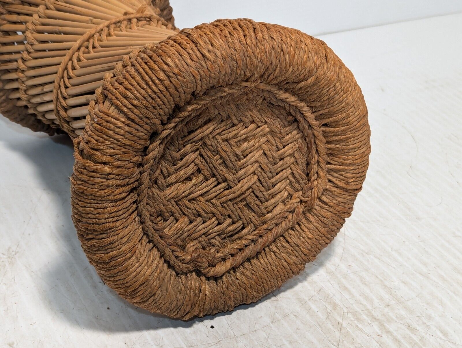 Wicker Hand Woven Vase Style Basket, Light Brown, 13(H) X 8(W)IN - Free Shipping