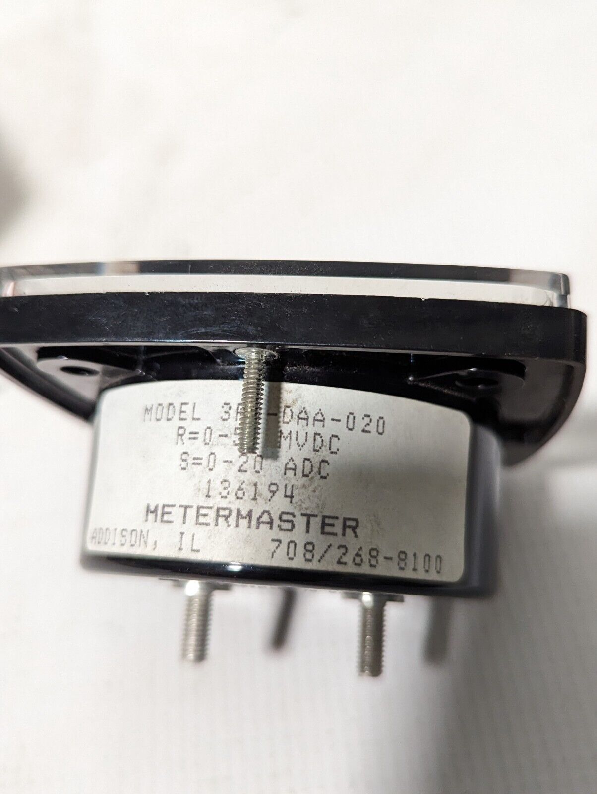 Modutec (Crompton) 3PB-DAA-020, D-C Amperes Panel Meter, 0 - 20 Amp Scale