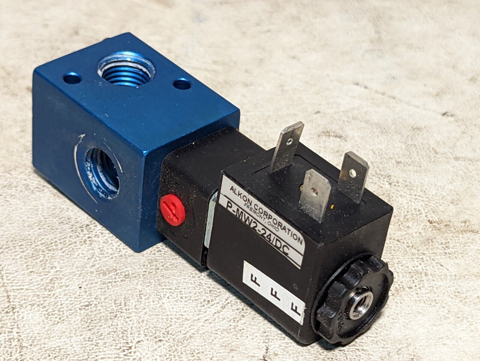 Lot of 2 Alkon P-MW2-24/DC pneumatic solenoid valves