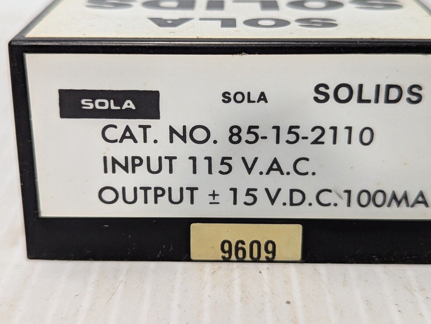 Sola Solids 85-15-2110 Power Supply +/- 15 Vdc 100 Ma - Free Shipping+Returns