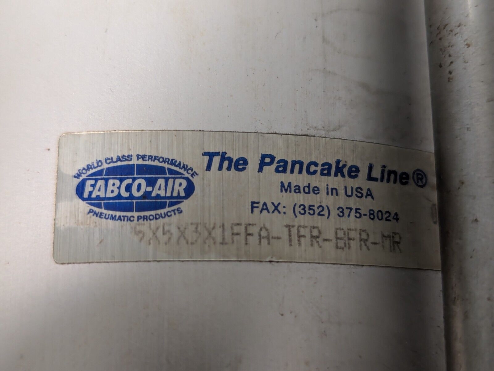 Fabco-Air MP5X5X3X1FFA-TFR-BFR-MR Pneumatic Cylinder, Rebuilt - Free Shipping
