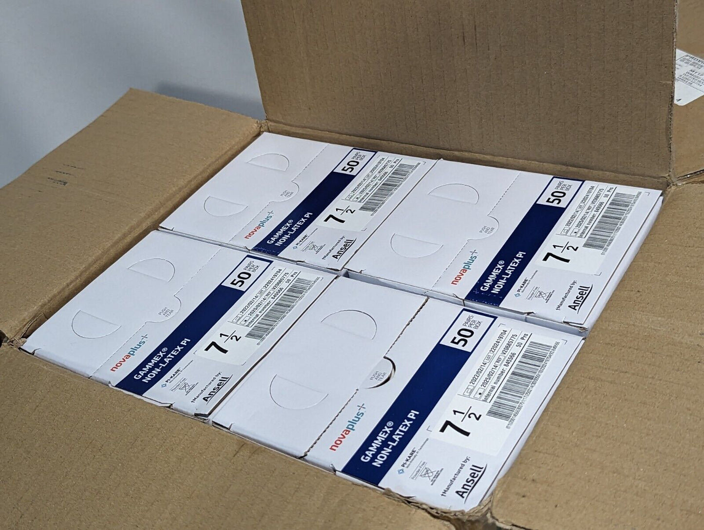 Case of Ansell V20685775 novaplus Gammex non-latex PI, 50 pair/box, 4 boxes/case