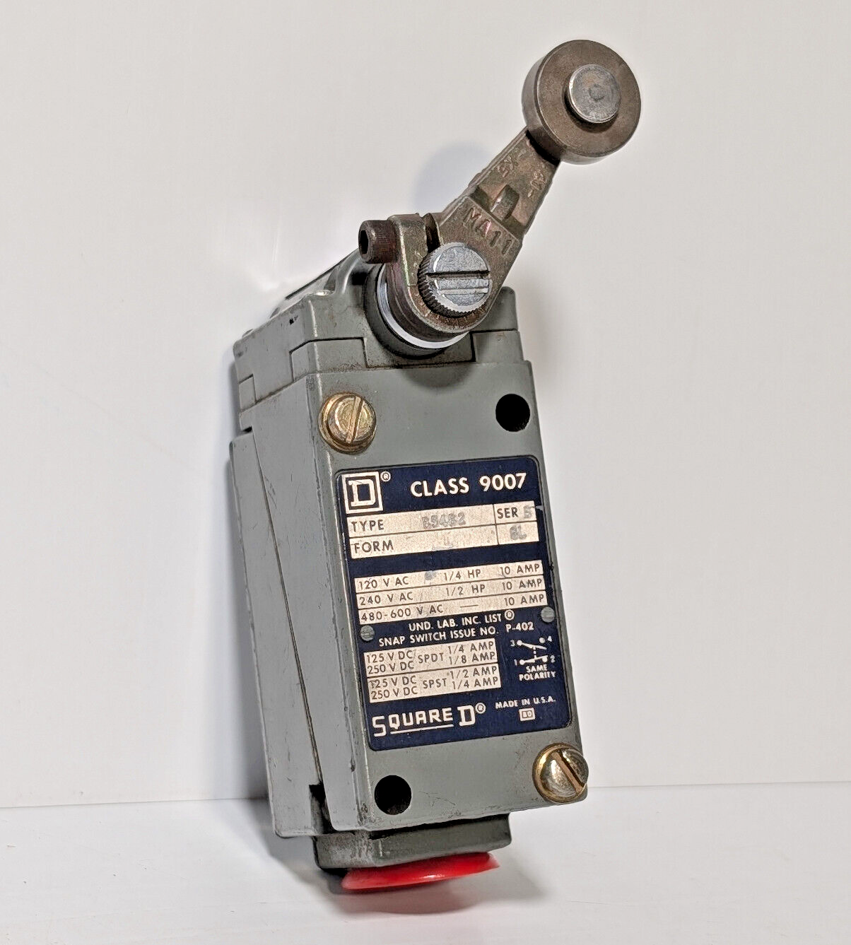 Square D B54B2 Ser 5, Class 9007, Form GL, Heavy Duty Limit Switch, 10 Amp