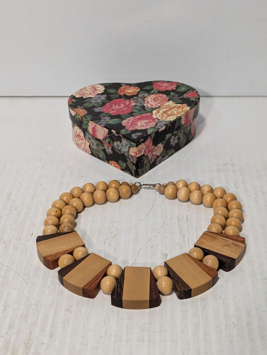 Wooden Necklace as shown, Full of Love, Bohemian Style, With Box - Free Shipping