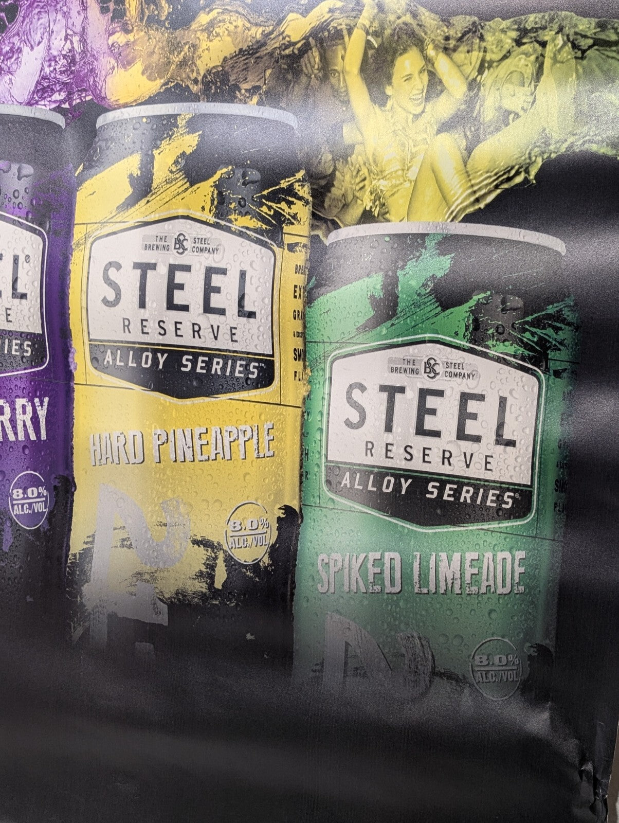Steel Reserve Alloy Series Spiked Fruit Beverages Bus Stop Advertising Poster