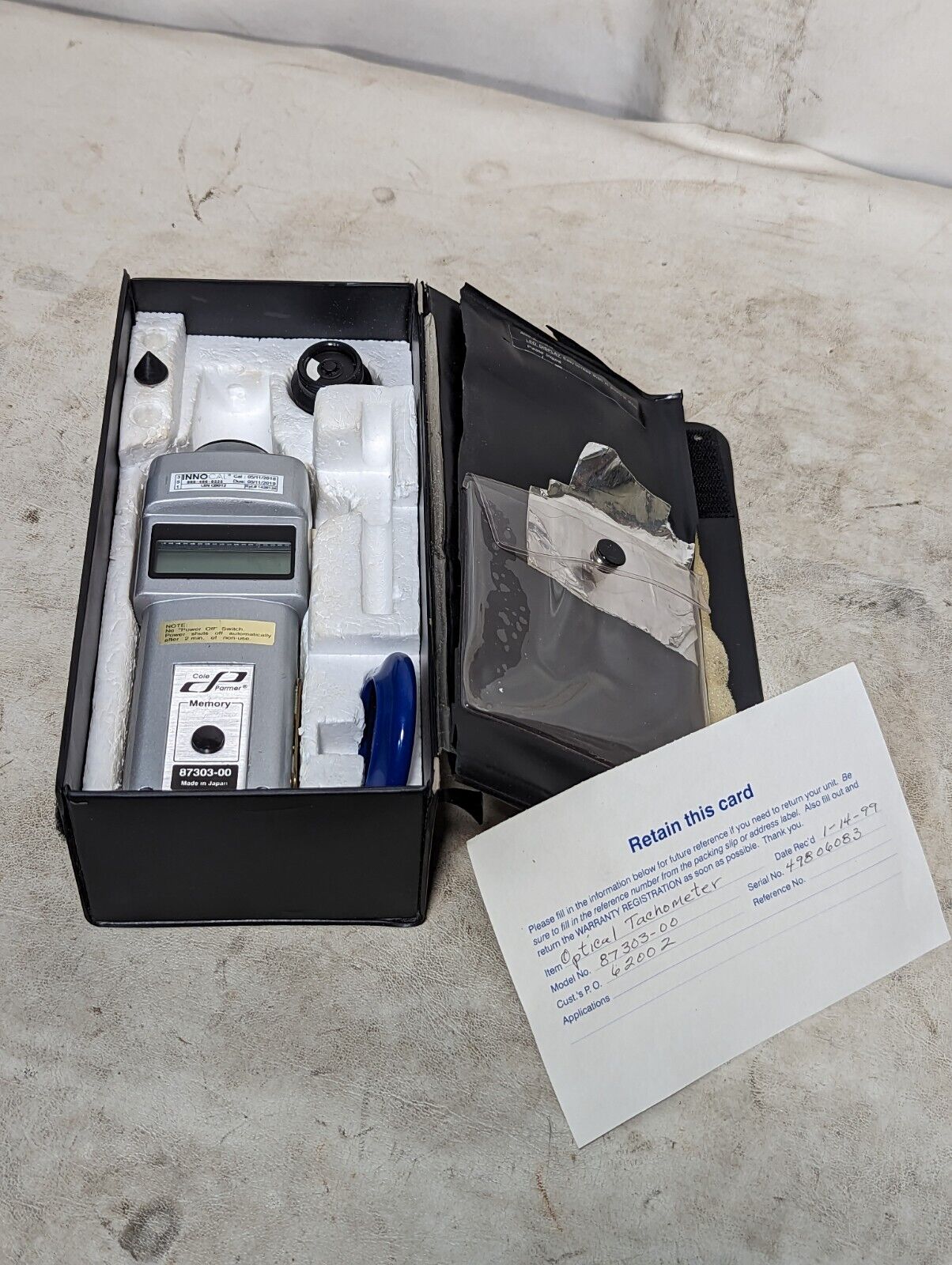 Cole-Parmer DT-205B convertible optical tachometer, LCD readout 87303-00