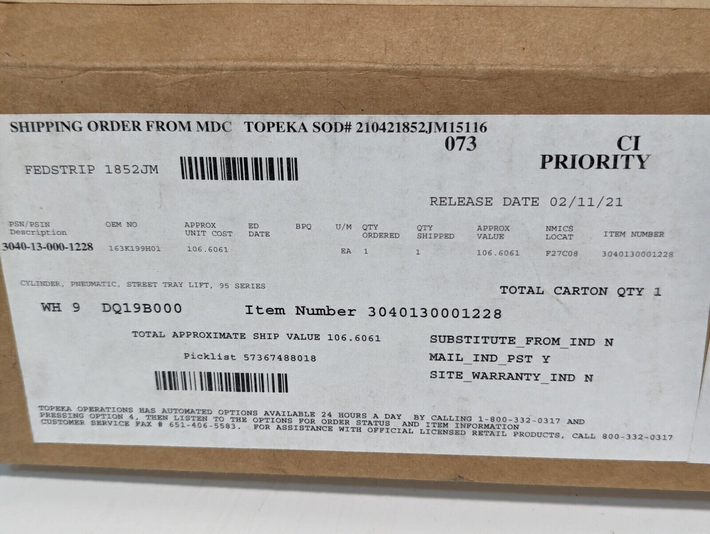 SMC CP95SDB50-315 Max. Press. 145 PSI 1.00MPa Cylinder Pneumatic - Free Shipping