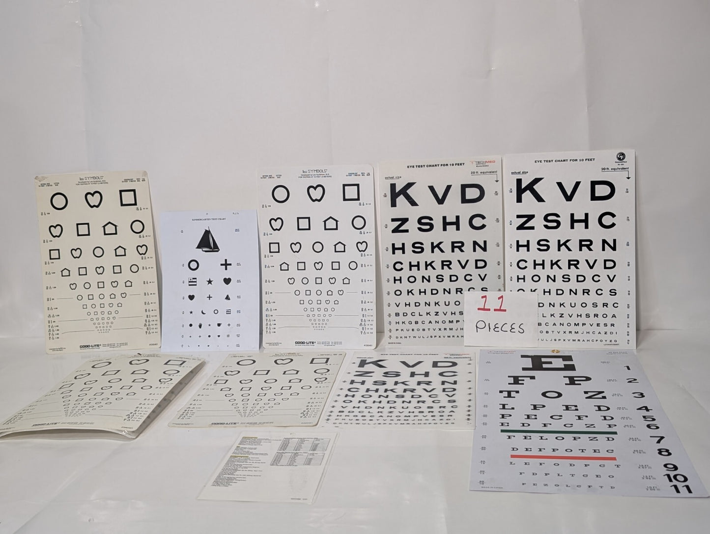 [10] Eye Test Vision Poster Chart Assorted Standard Letters Shapes Symbols Child