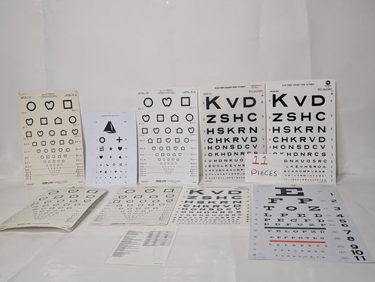 [10] Eye Test Vision Poster Chart Assorted Standard Letters Shapes Symbols Child