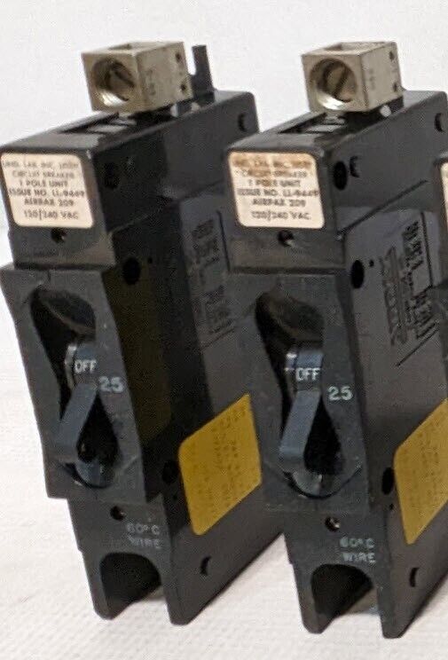 Airpax 209-1-4899-25 Circuit Breaker, 25A, 120/240 VAC, 1 Pole - Free Shipping