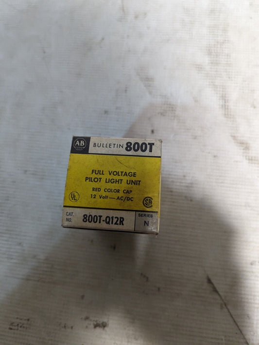 Allen Bradley 800T-Q12R Series N Full Voltage Pilot Light Unit, 12V