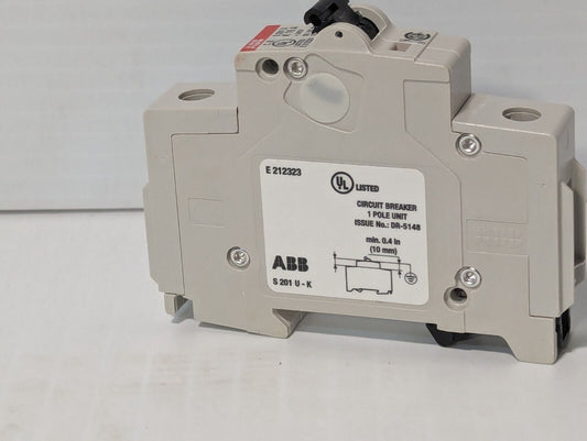 ABB S201UK16A Circuit Breaker, 16A, 1 Pole Unit 240VAC - Free Shipping