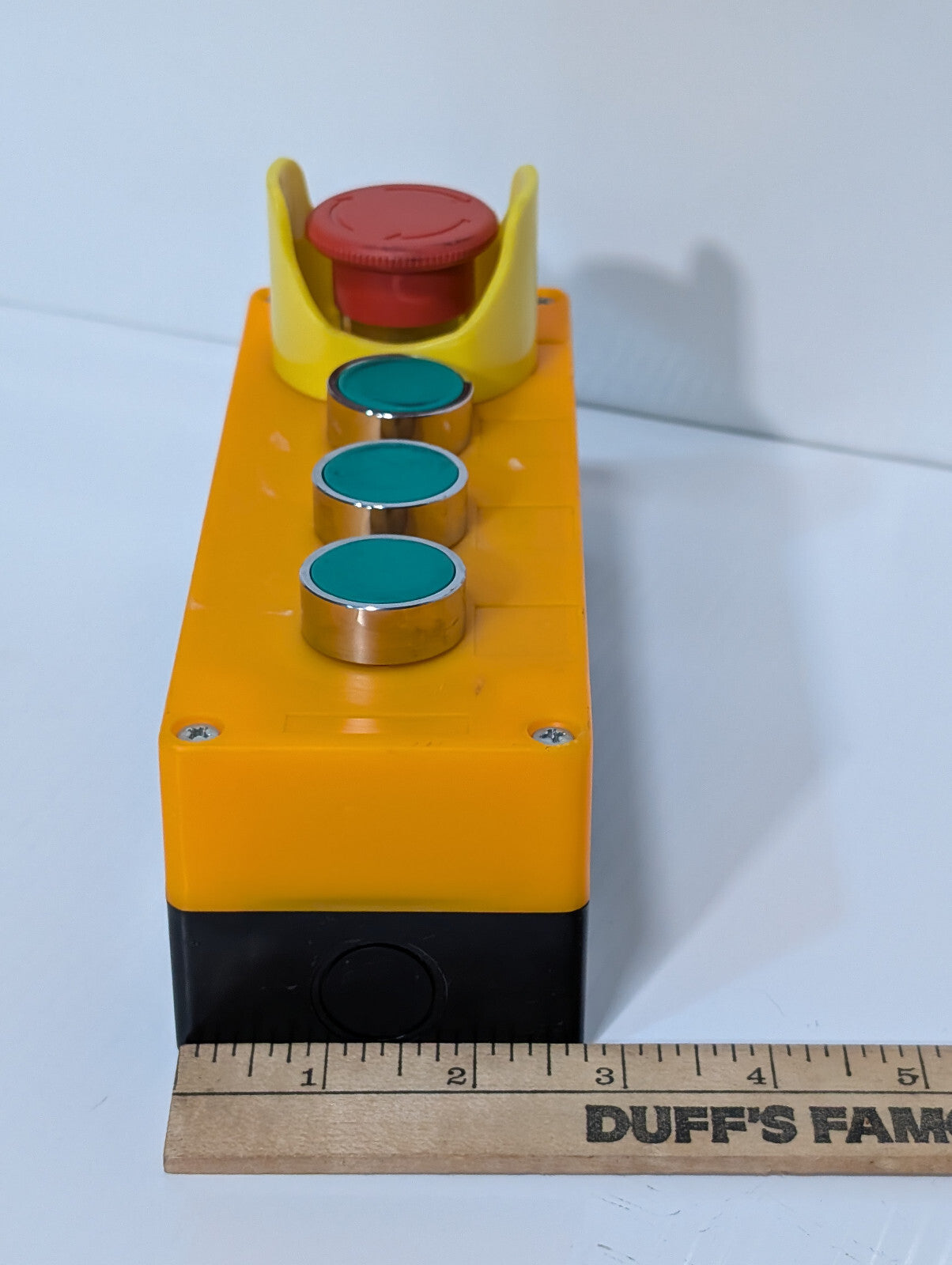 Yellow Industrial Push-Button Switch Control Box Emergency Stop Knob 3 Green