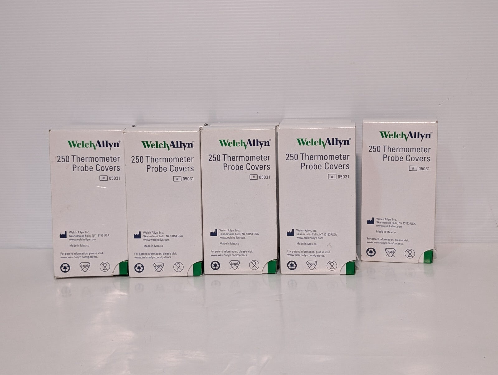 (1500) Welch Allyn 05031 Thermometer Probe Covers, 6 Boxes of 250, 5 + 1 Boxes