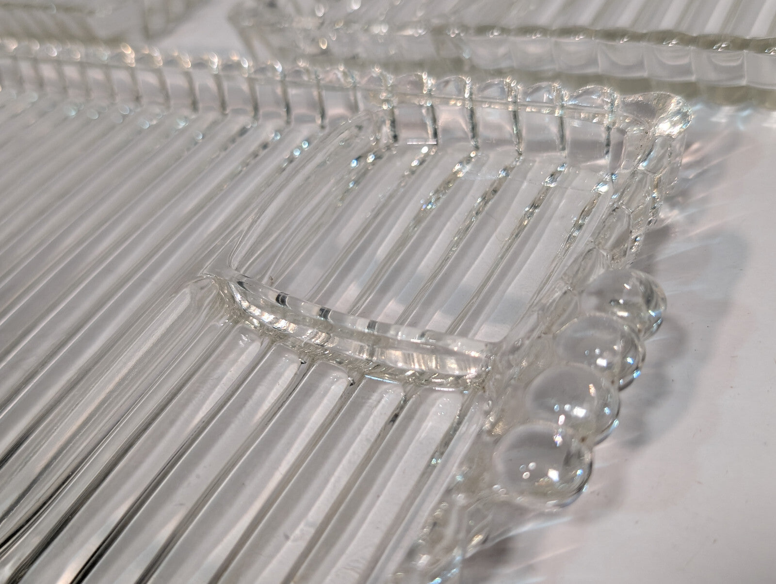 Vintage Mid Century Hazel Glass Atlas Party, TV, Snack, Smoke Rolling, Ash Tray