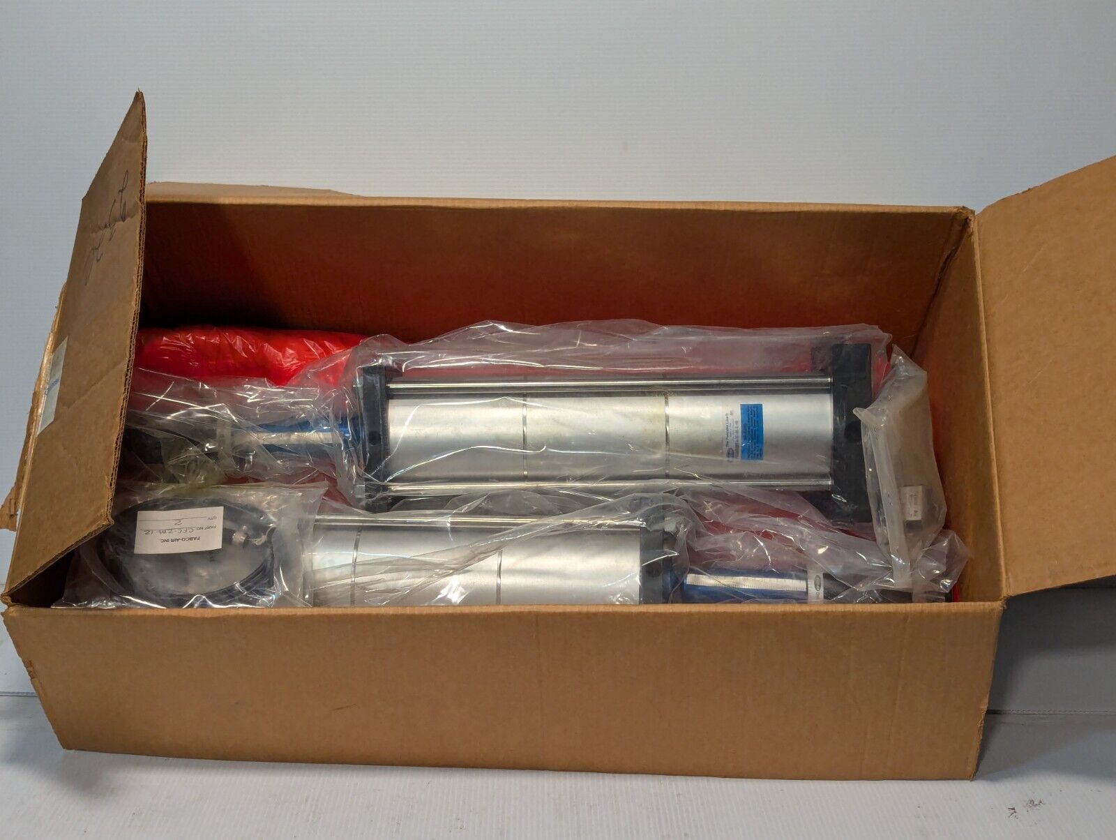Fabco Air Dial-A-Stroke MP4X4X3X1FFA-TF-AS-E-MR pneumatic cylinder, Pancake Line