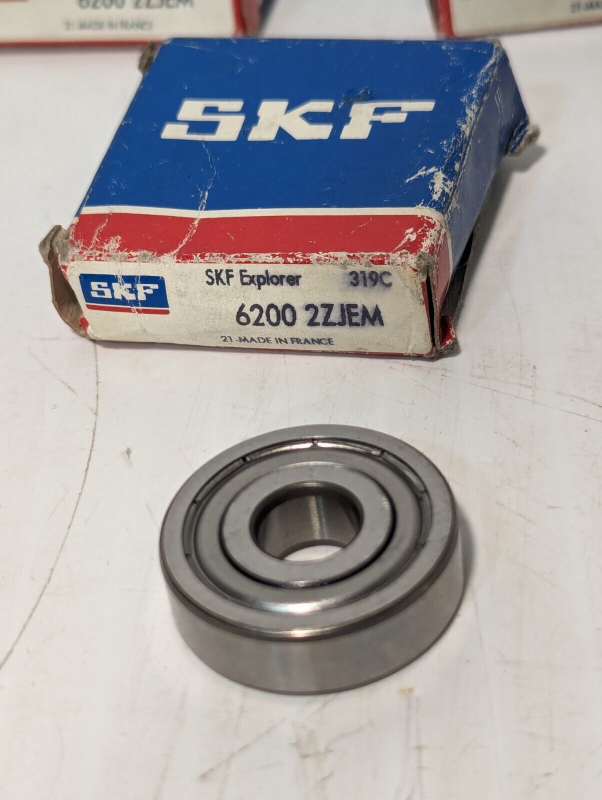 Lot of 3 SKF 6200 2ZJEM Radial/Deep Groove Ball Bearing, Double Shielded