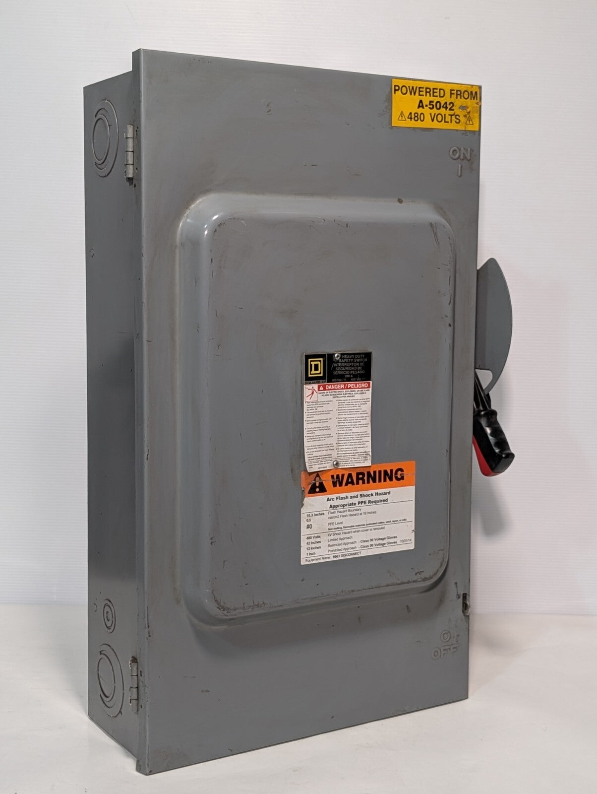 Square D H364 Heavy Duty Safety Switch, 200A, 600vac, 600vdc, Indoor Use, 3Phase