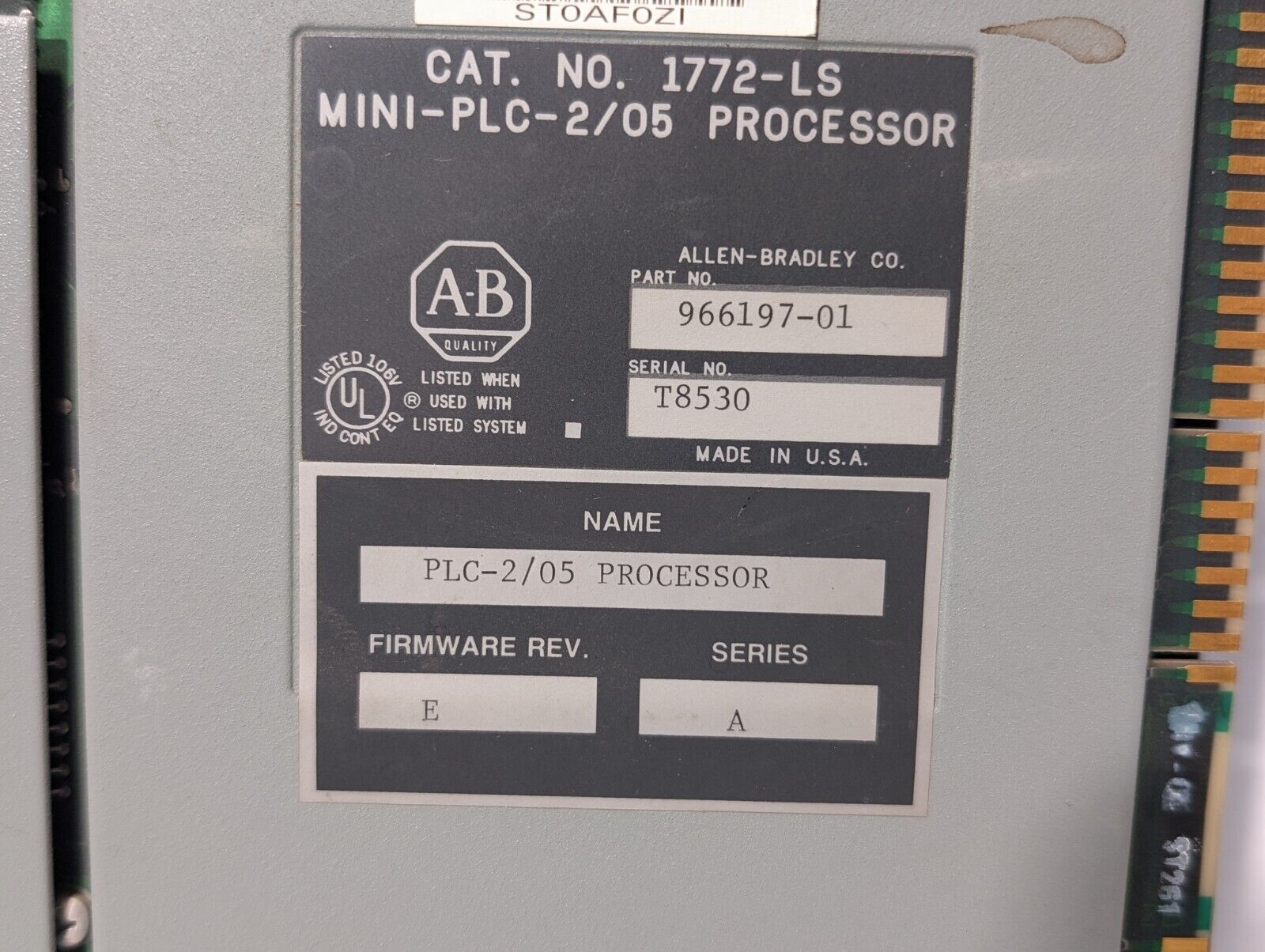 Allen Bradley 1772-LS Series-A Processor Module Mini-PLC-2/05 - Free Shipping