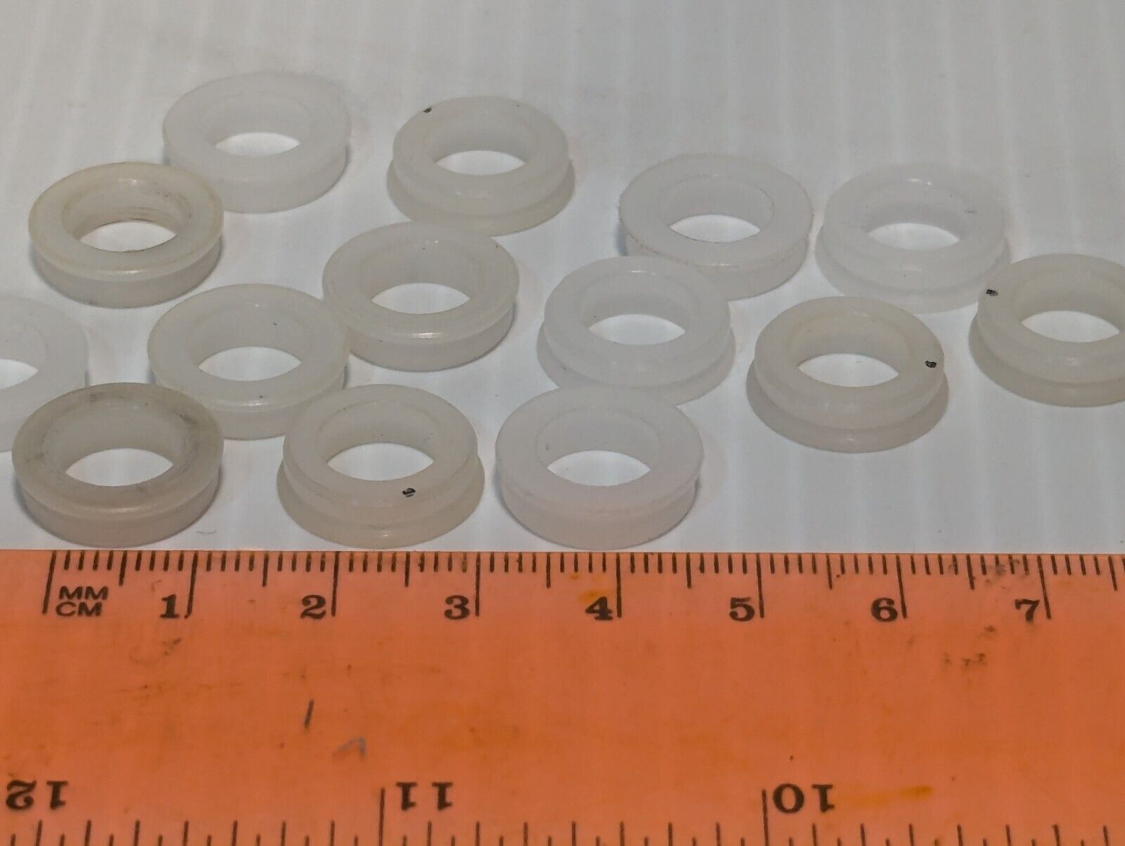 Clear White Plastic Rubber Grommets Quantity 14 - Free Shipping