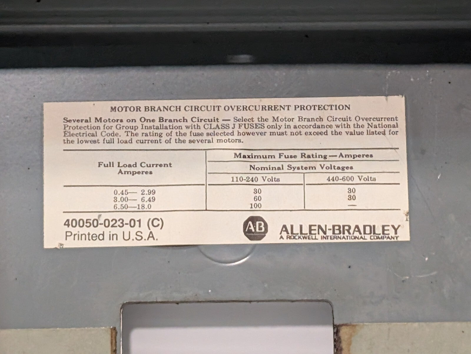 Allen Bradley 609-AAW Manual Starter in Encl. w\ 20A Hubbell Twist-Lock Recptcle