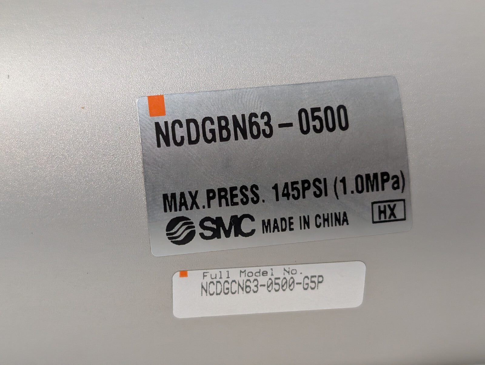 SMC Pneumatics NCDGBN63-0500 Air Cylinder NCDGBN63-0500-G5P, 145PSI