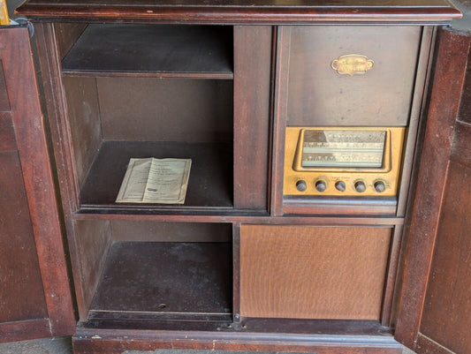 Vintage Radio Cabinet, The Magnavox Co. Vinyl Record player Cabinet -Free Ship