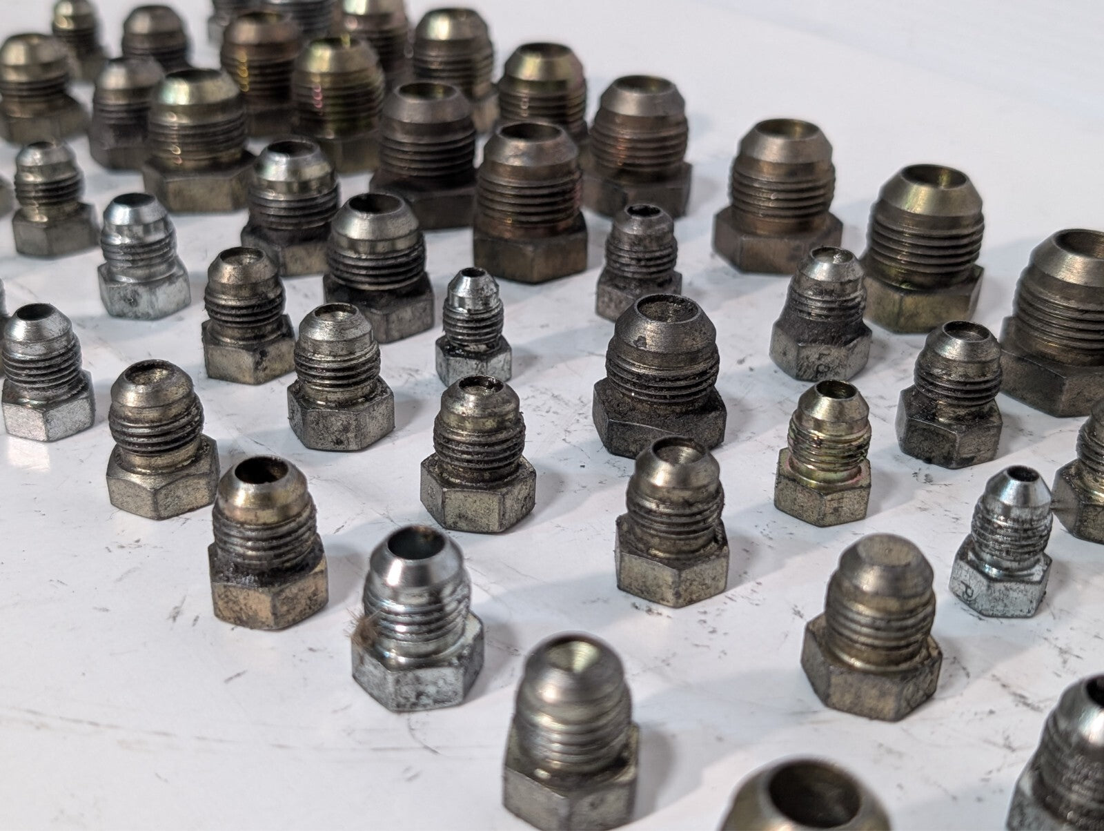 (65) Small Fitting and Adapters Steel Weld Hex Head Thread Valve