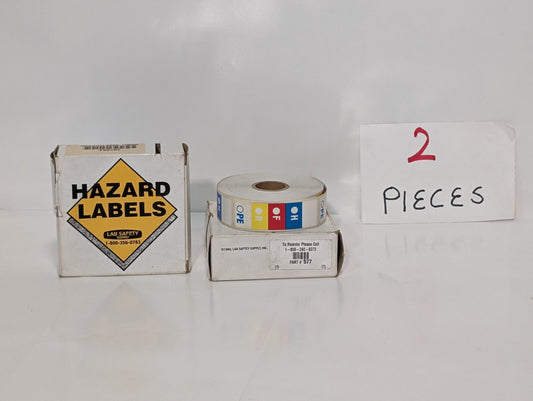 2 ROLLS -Brady 577LS Square Hmig Reactivity Labels 2.875"H x 0.875"W, Multicolor