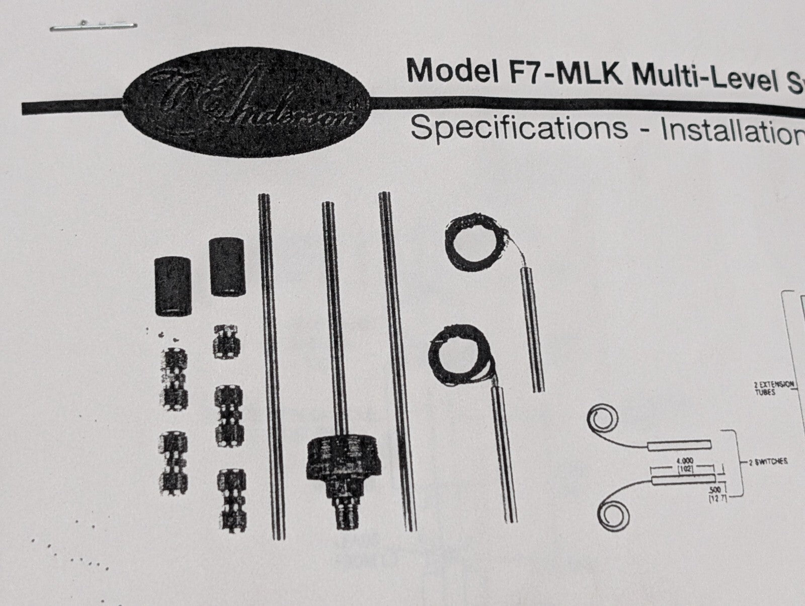 WE Anderson (Dwyer) Model F7-MLK Multi-Level Switch Kit, Vertically Mount
