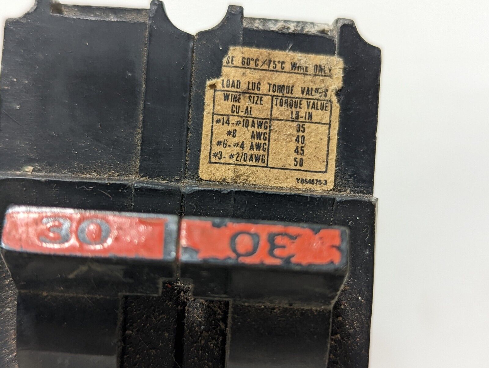 Federal Pacific NA230 circuit breaker, 30A, 120/240VAC, 2 poles