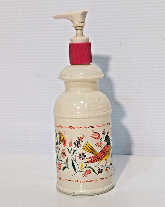 Vintage 1970s Avon Country Bird Glass 10oz Lotion Pump Dispenser Made in USA