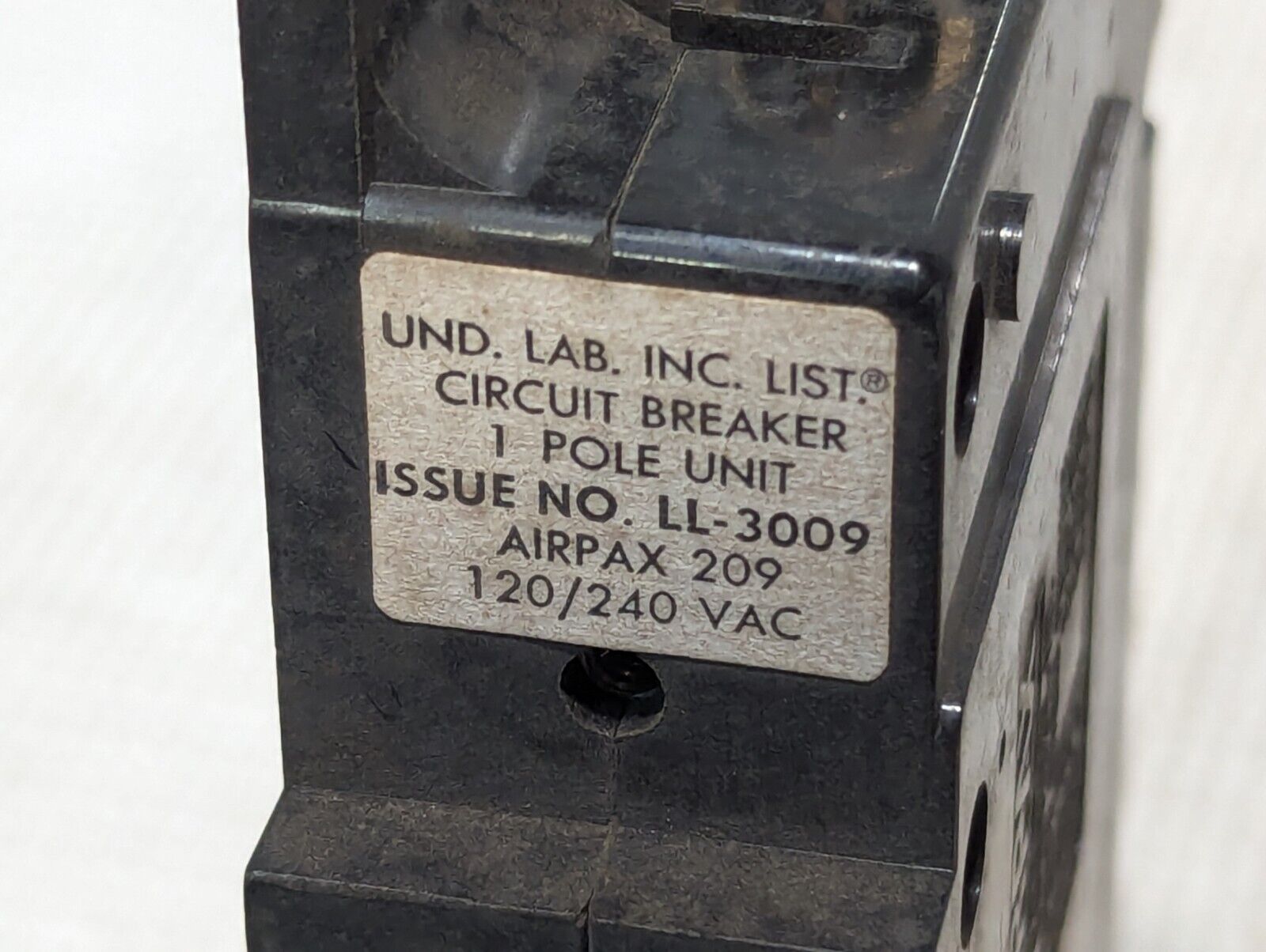 Airpax 209-1-1-6.3F-3-4-20 Circuit Breaker, 20A, 120/240VAC, 1P - Free Shipping