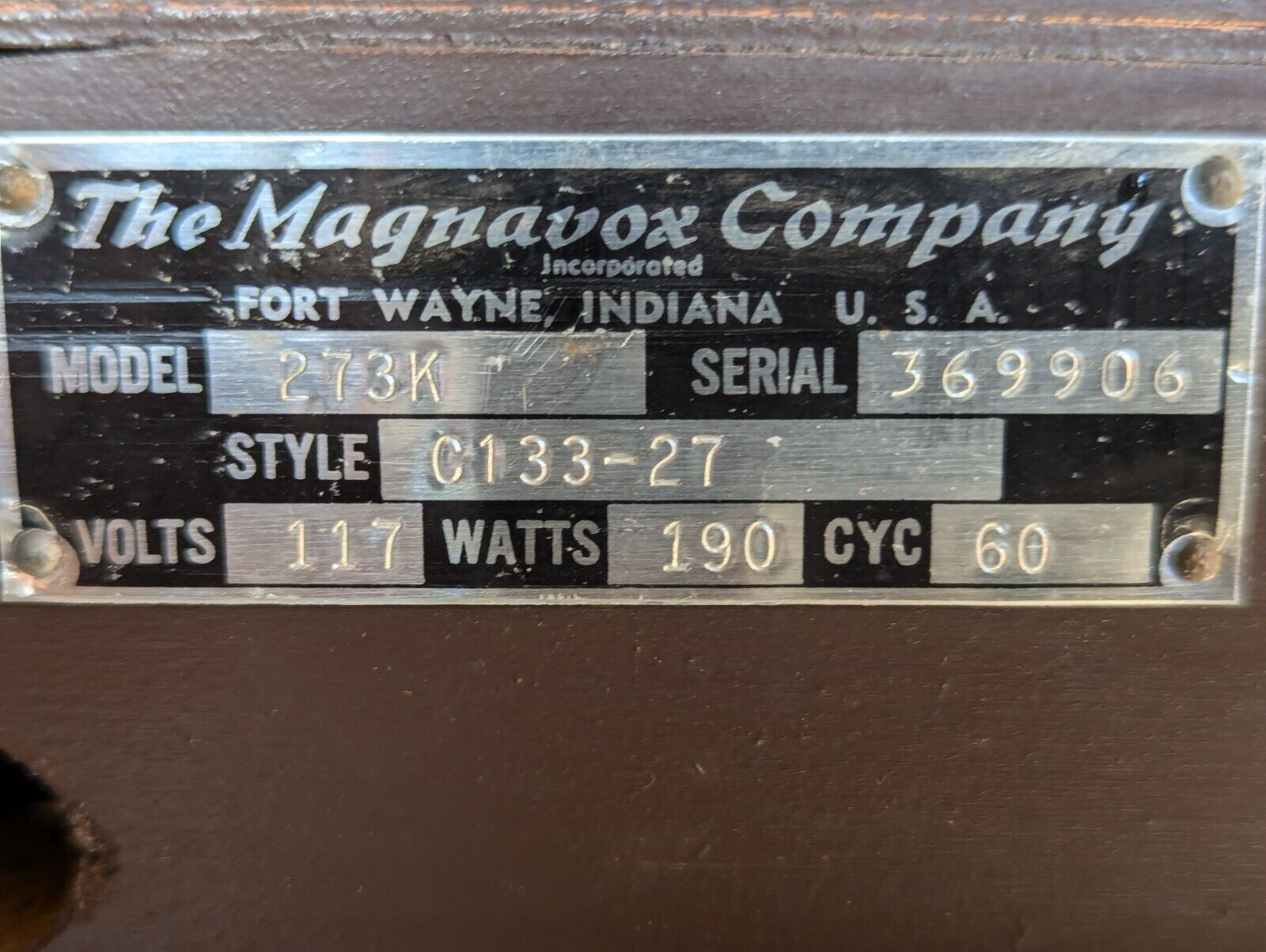 Vintage Radio Cabinet, The Magnavox Co. Vinyl Record player Cabinet -Free Ship
