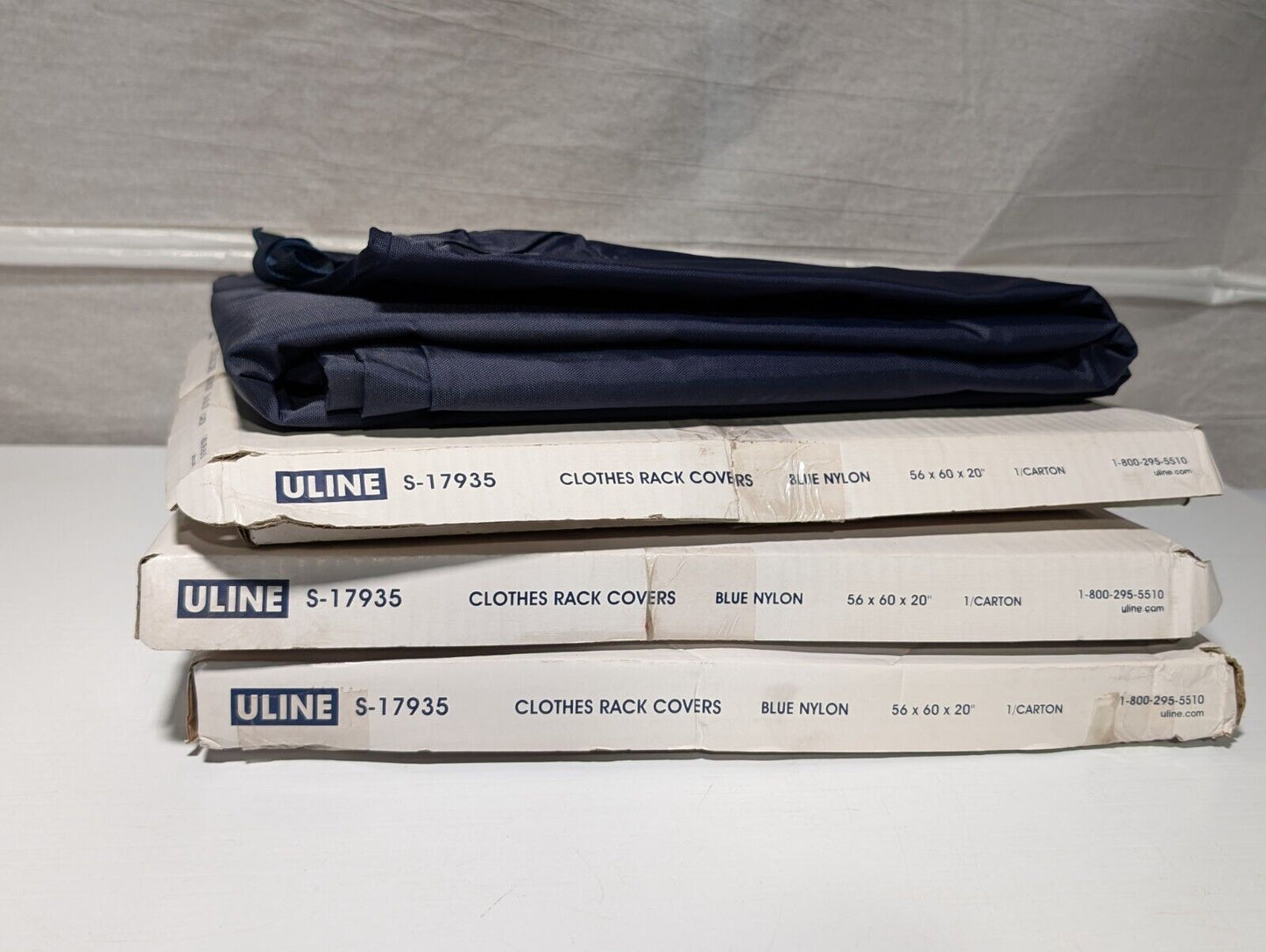 Uline S-17935 Nylon Clothes Rack Cover - Blue, (56x60x20 inches) in original box