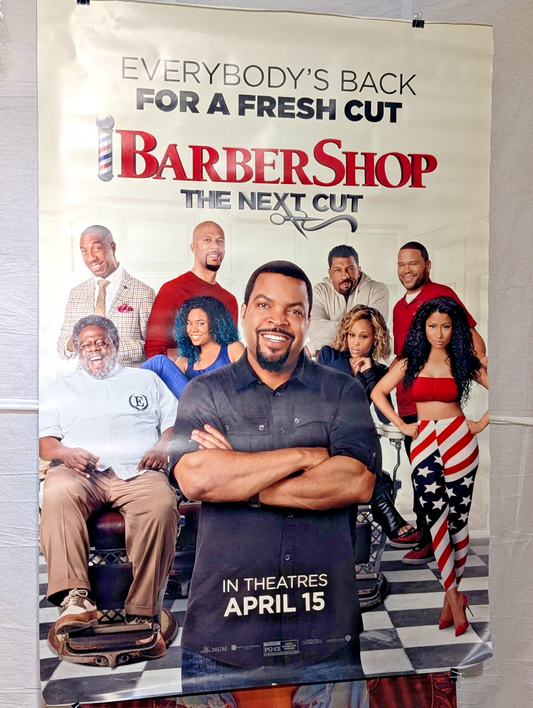 Warner Bros Barbershop: The Next Cut Movie Theatre Poster  Ice Cube Cedric Minaj