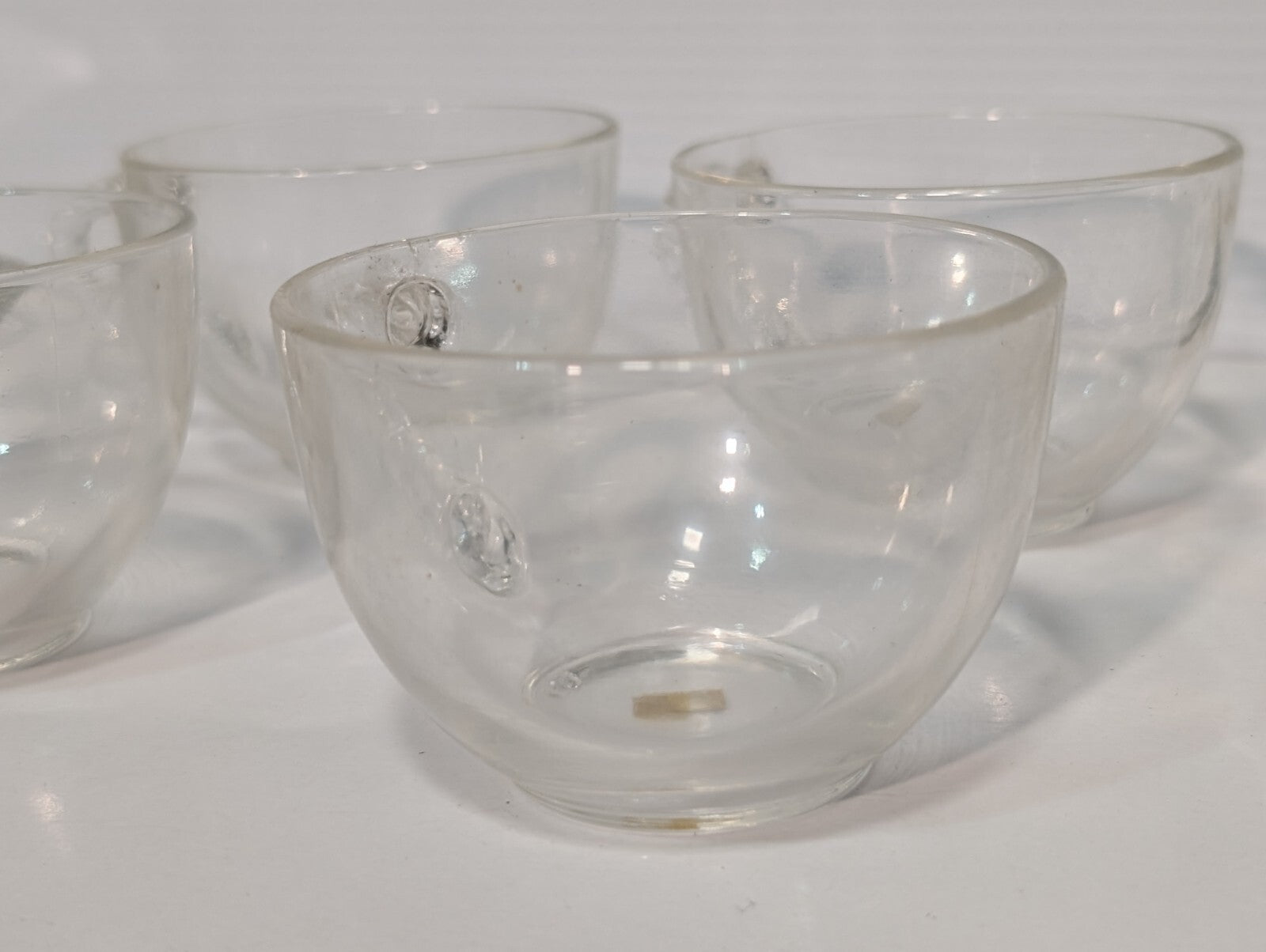 Vintage Federal Glass Homestead 8-Piece (4 Plates + 4 Cups) Glass Snack Set
