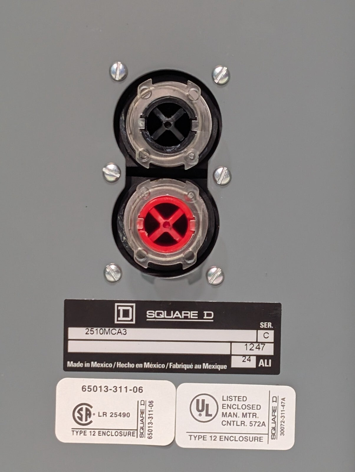 Square D 2510 MCA3 Manual Motor Starter in Enclosure, Non-Reversing, 27A, 3 Pole