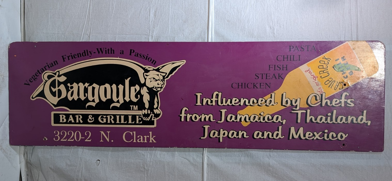 Vin Gargoyle Bar + Grill, Ed's Original Cave Creek Chili Beer Sign Alley Chicago