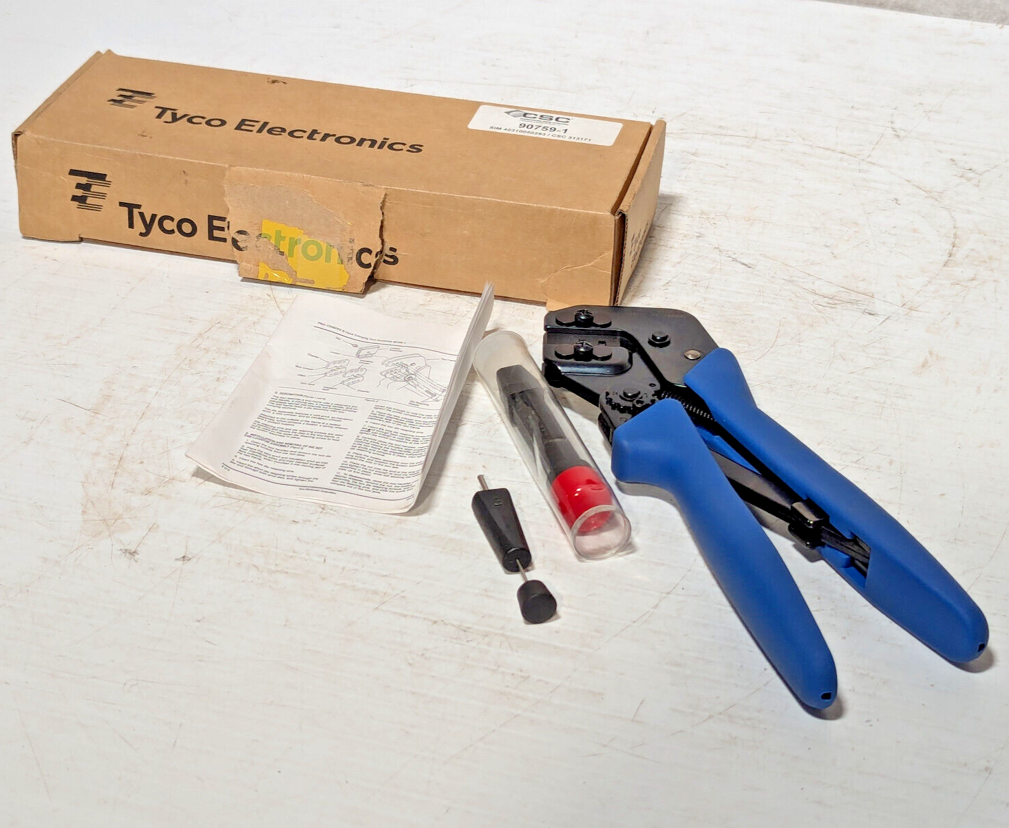 Tyco Electronics 90759-1 Pro Crimper Hand Tool, Die Assembly, Instruction Manual