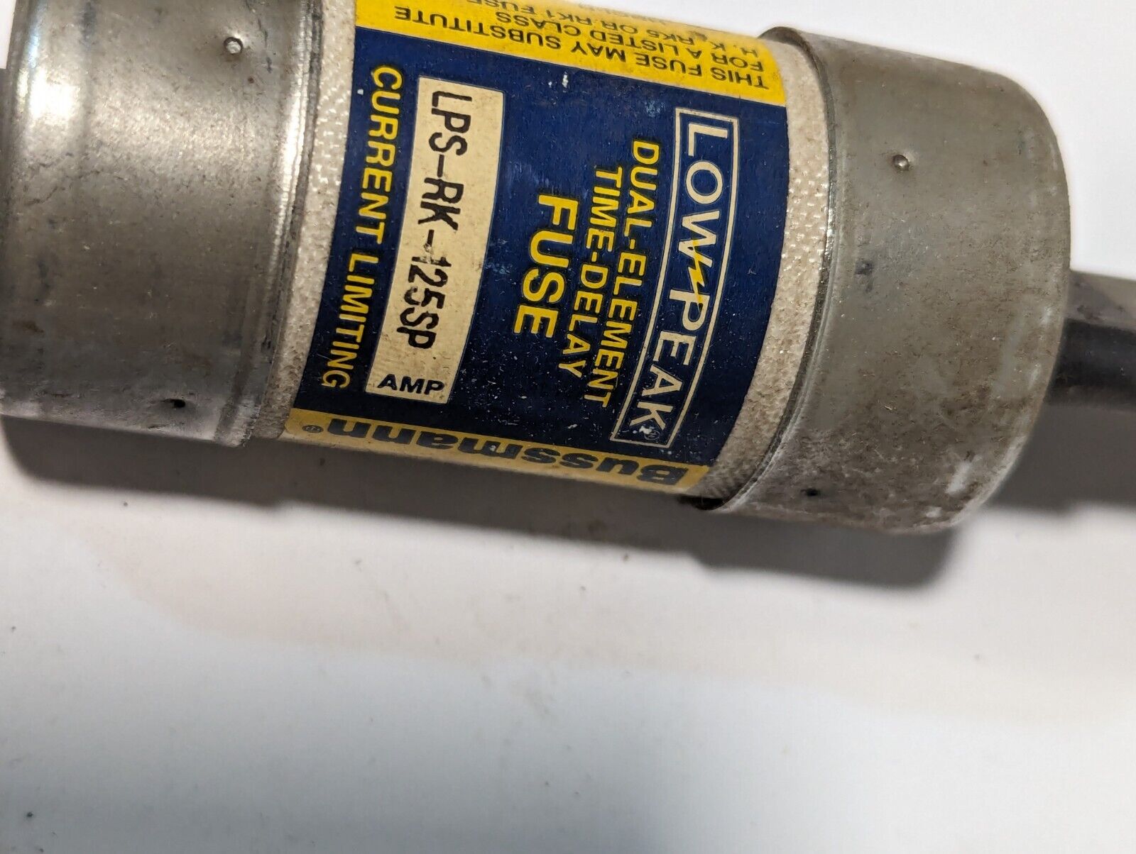 Bussmann LPS-RK-125SP fuse, 125A, 600V, low peak, dual element, current limiting