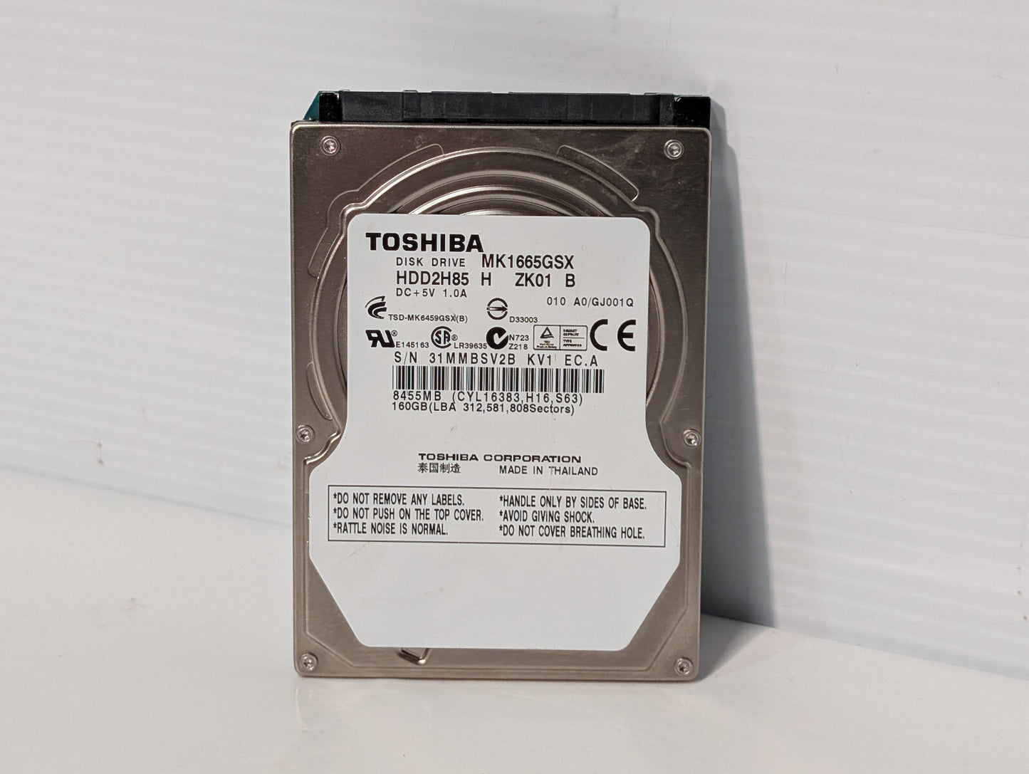 Toshiba MK1665GSX 160GB SATA Computer Disk Drive Hard Drive HDD2H85